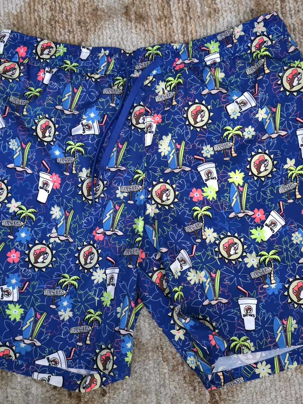 Men's Buckeys Blue Tropical Print Swim Trunks Size Small